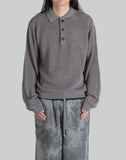 'LACE KNIT' POLO LONGSLEEVE