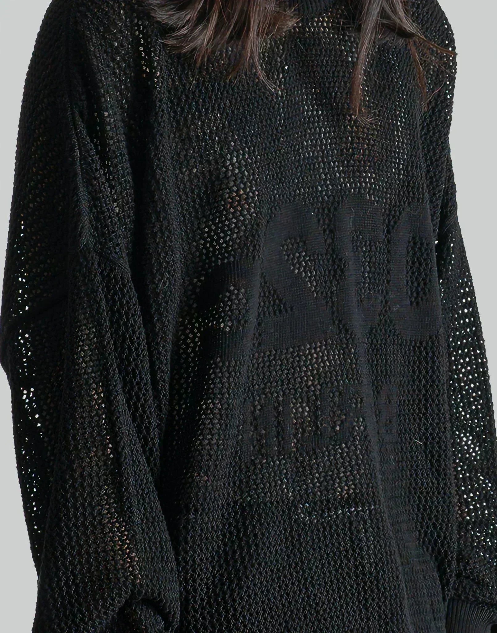 032C - SELFIE 'LACE KNIT' SWEATER - 082plus