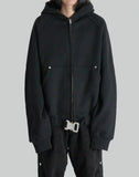 BELTED BUCKLE ZIP HOODIE