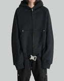 BELTED BUCKLE ZIP HOODIE