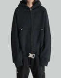 BELTED BUCKLE ZIP HOODIE