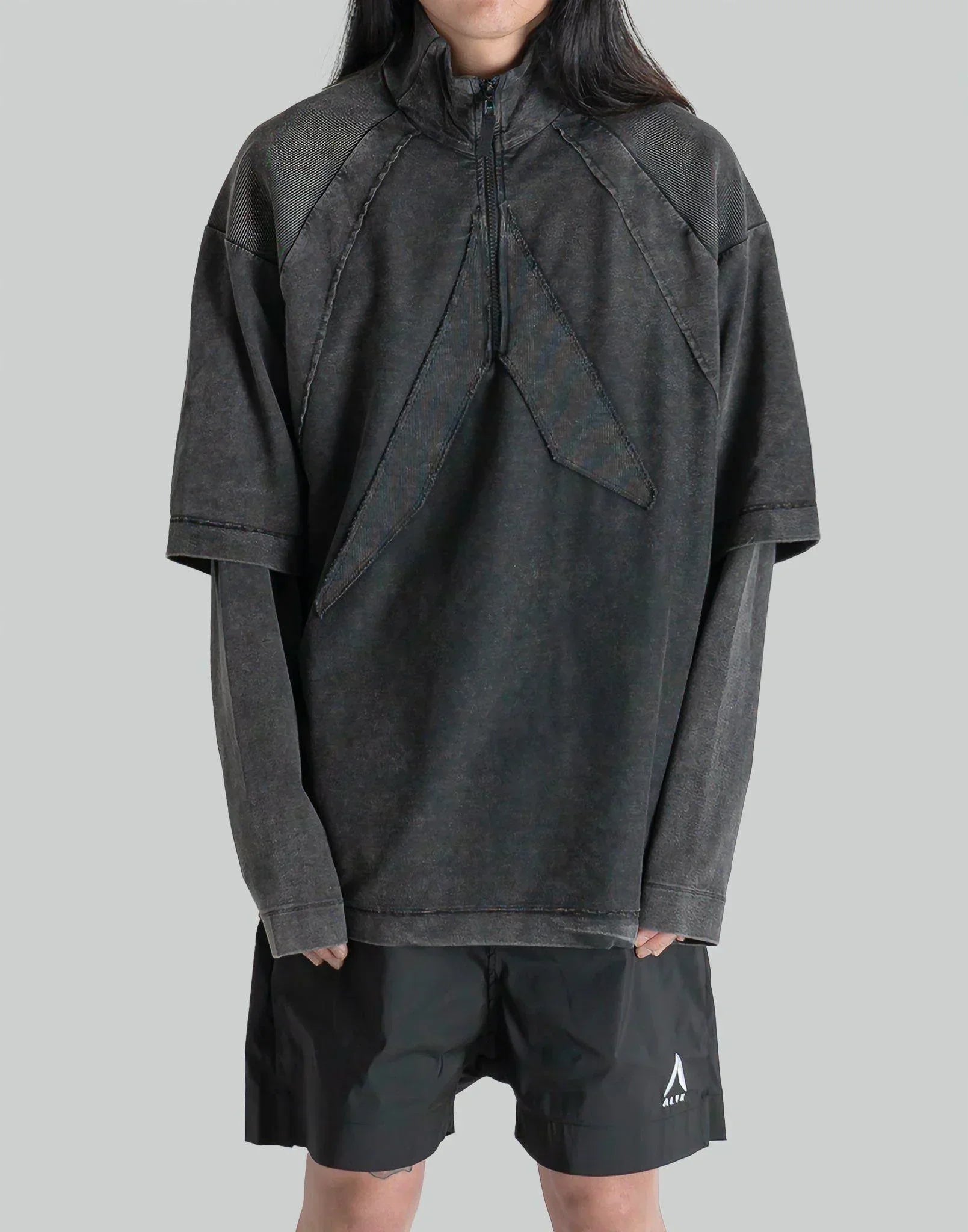 1017 ALYX 9SM - LOGO DOUBLE SLEEVE TEE WITH ZIP - 082plus