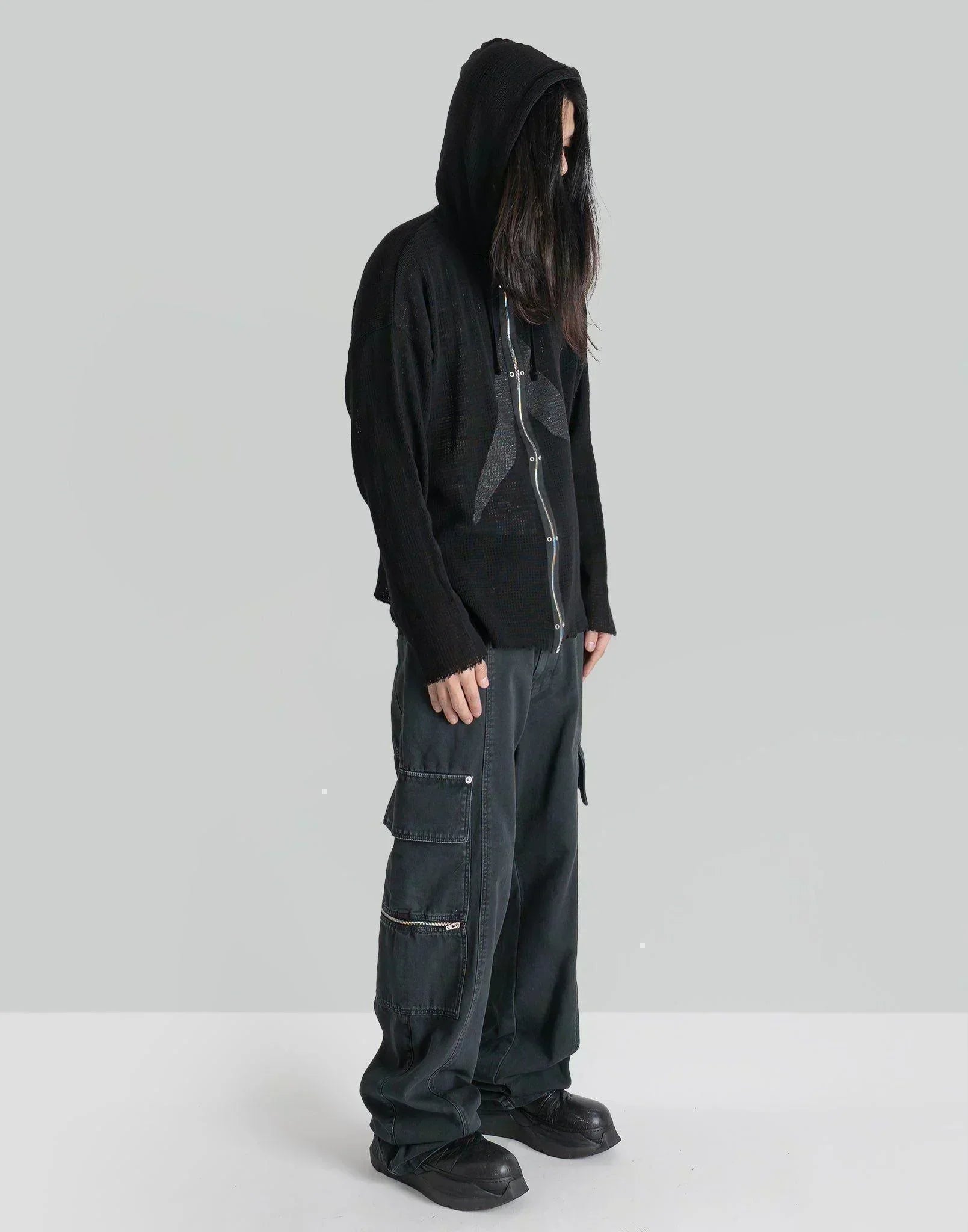 1017 ALYX 9SM - LONGSLEEVE HOODED MESH TEE - 082plus