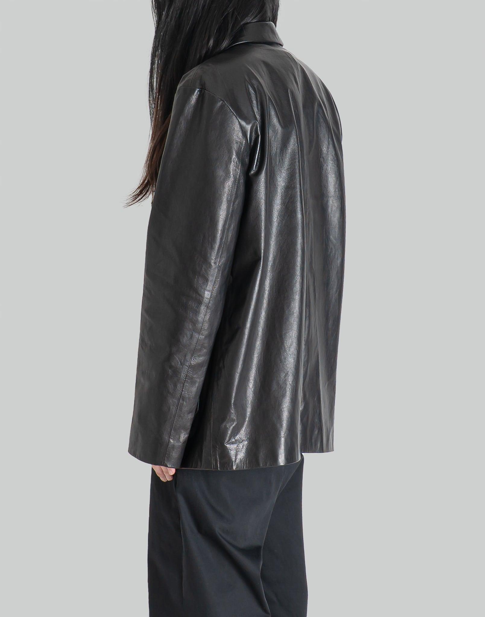 POST ARCHIVE FACTION - 8.0 LEATHER JACKET CENTER - 082plus