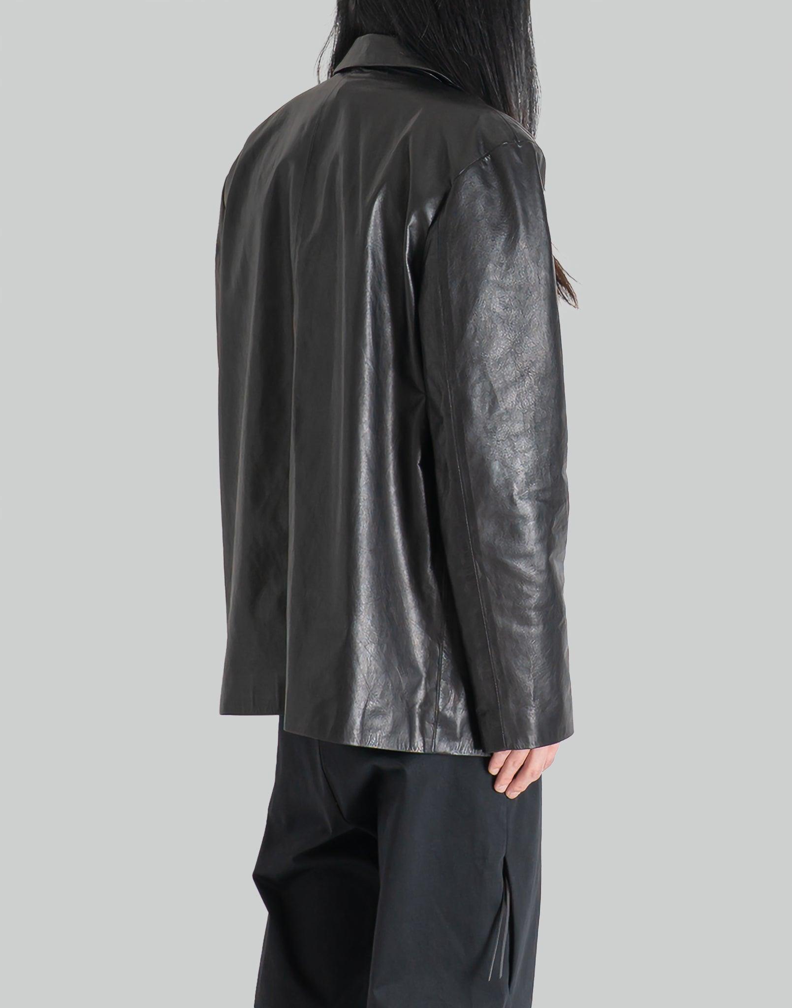 POST ARCHIVE FACTION - 8.0 LEATHER JACKET CENTER - 082plus
