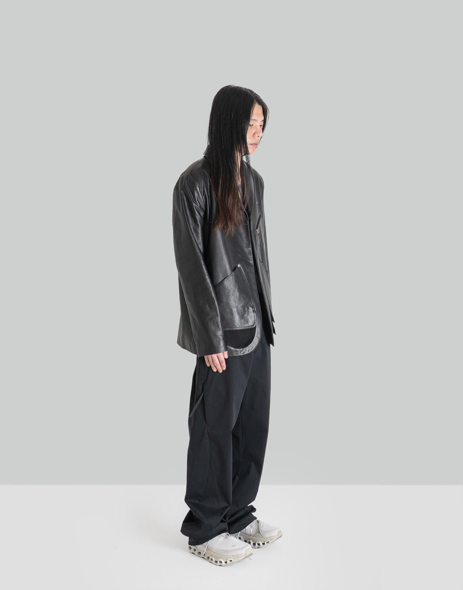 POST ARCHIVE FACTION - 8.0 LEATHER JACKET CENTER - 082plus