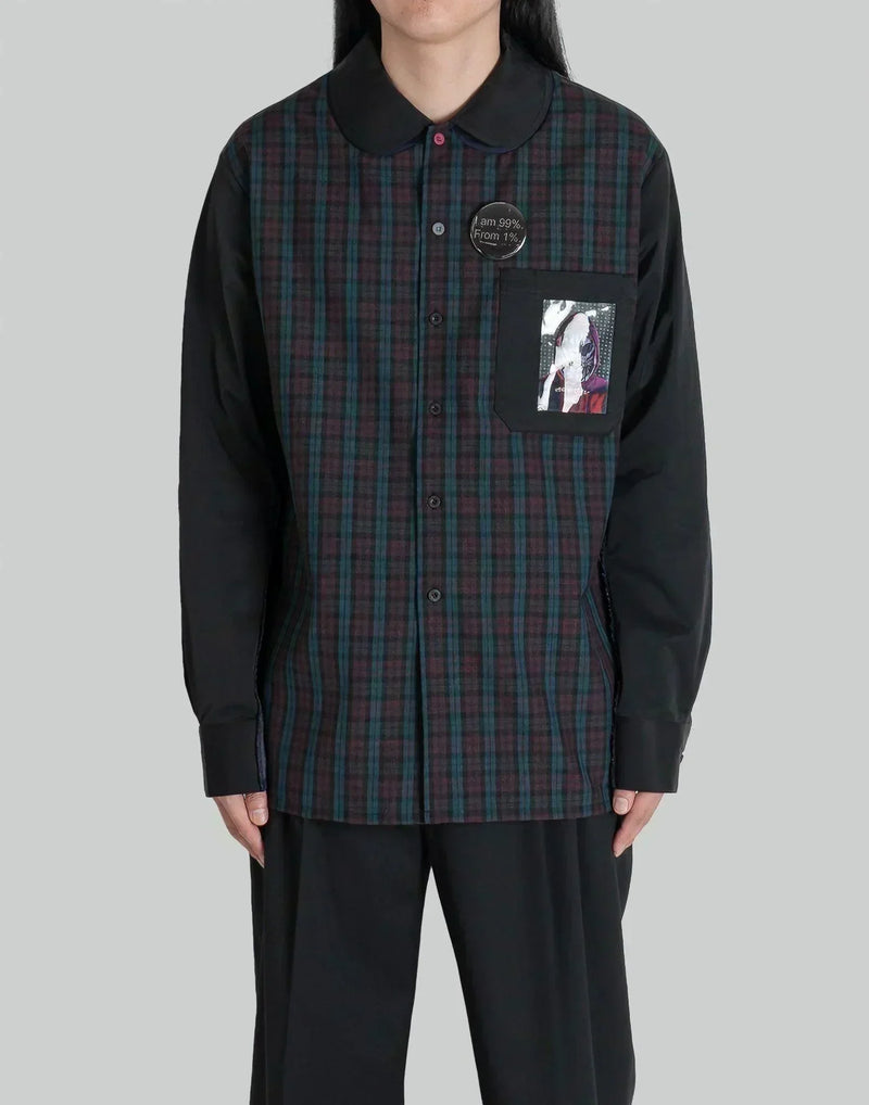 99%IS- - 1% Patch Side Ribbed Check Shirt - 082plus