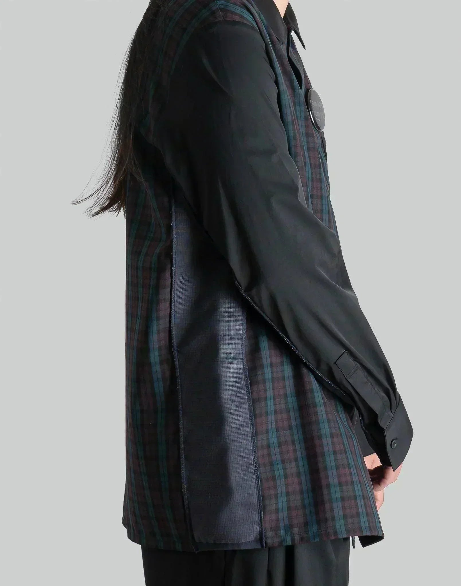 99%IS- - 1% Patch Side Ribbed Check Shirt - 082plus