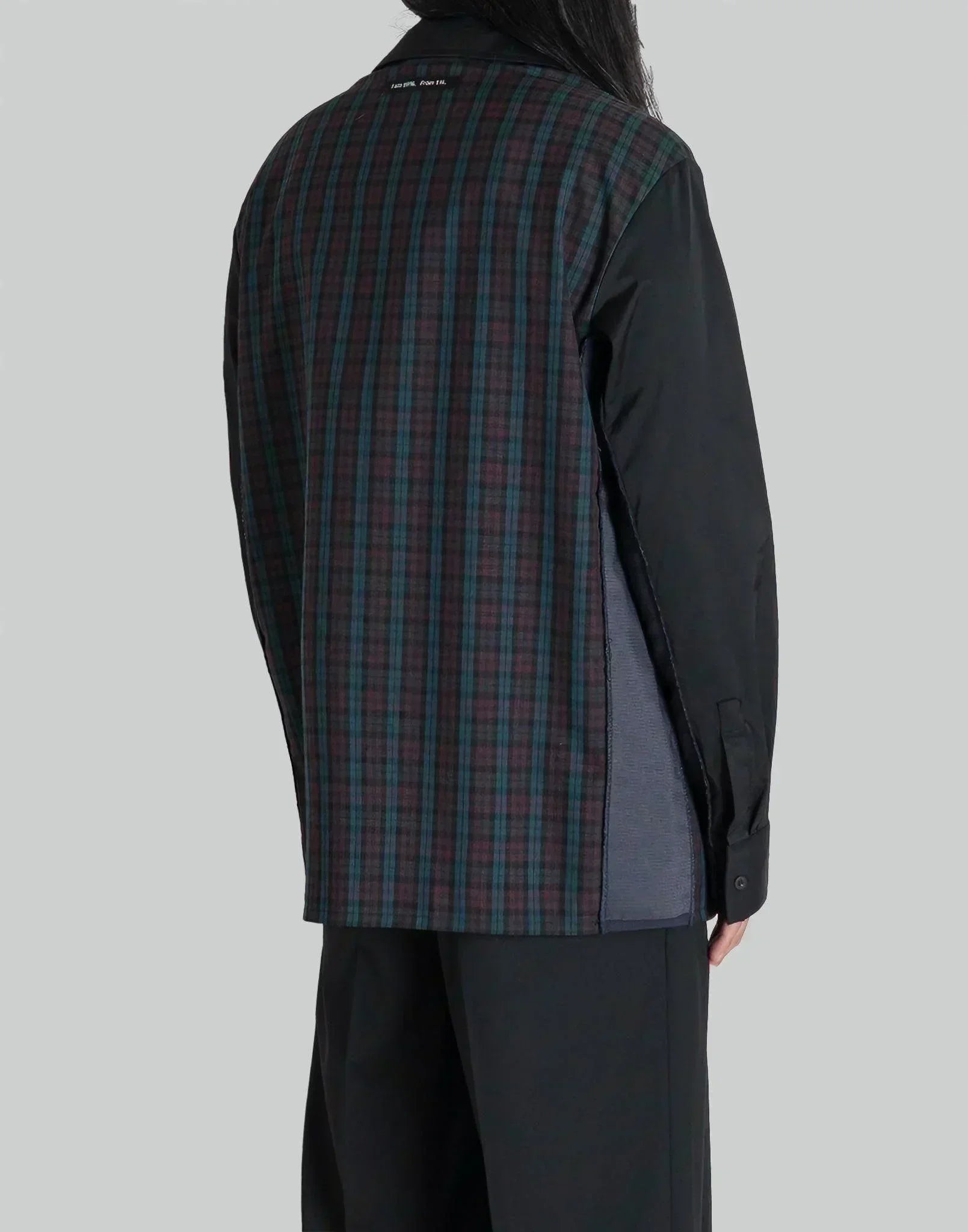 99%IS- - 1% Patch Side Ribbed Check Shirt - 082plus