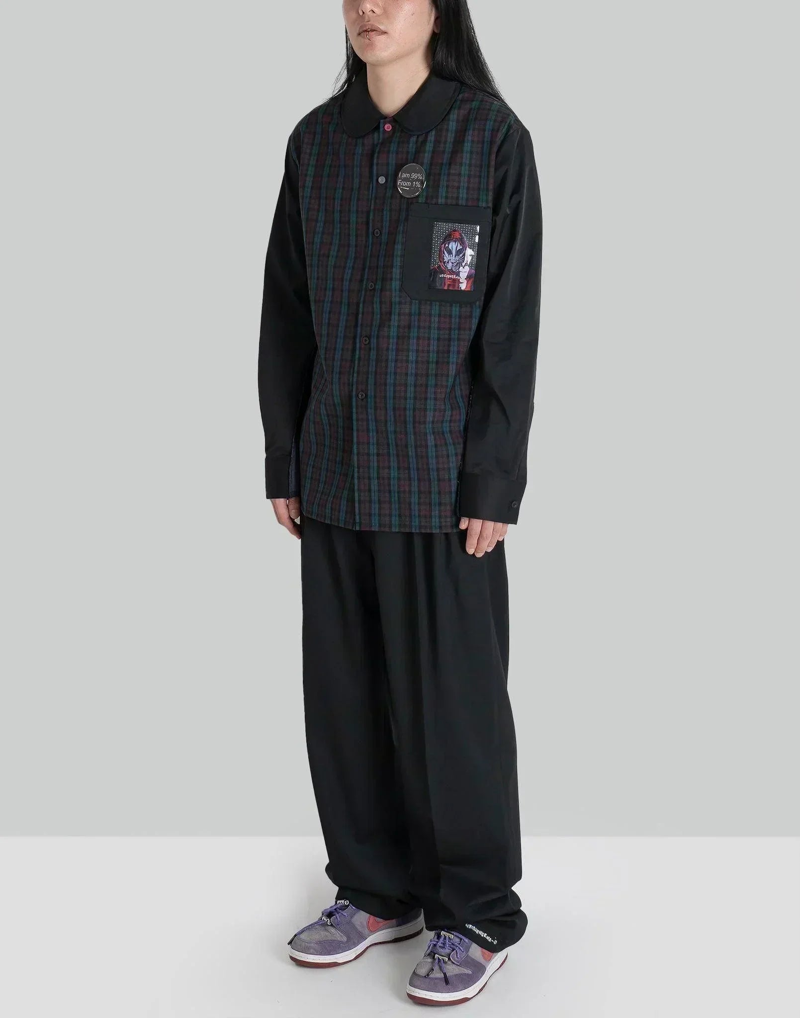 99%IS- - 1% Patch Side Ribbed Check Shirt - 082plus