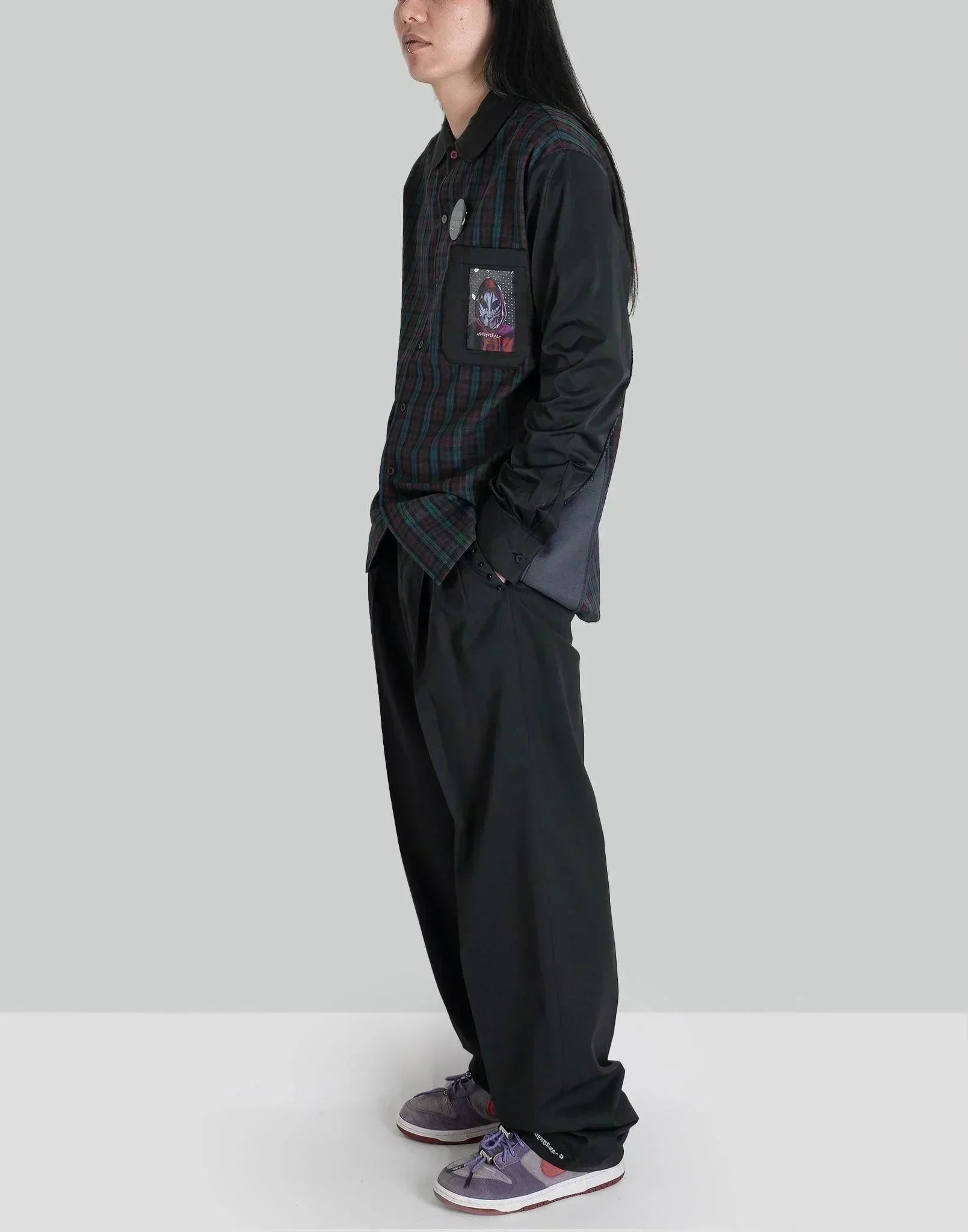 99%IS- - 1% Patch Side Ribbed Check Shirt - 082plus
