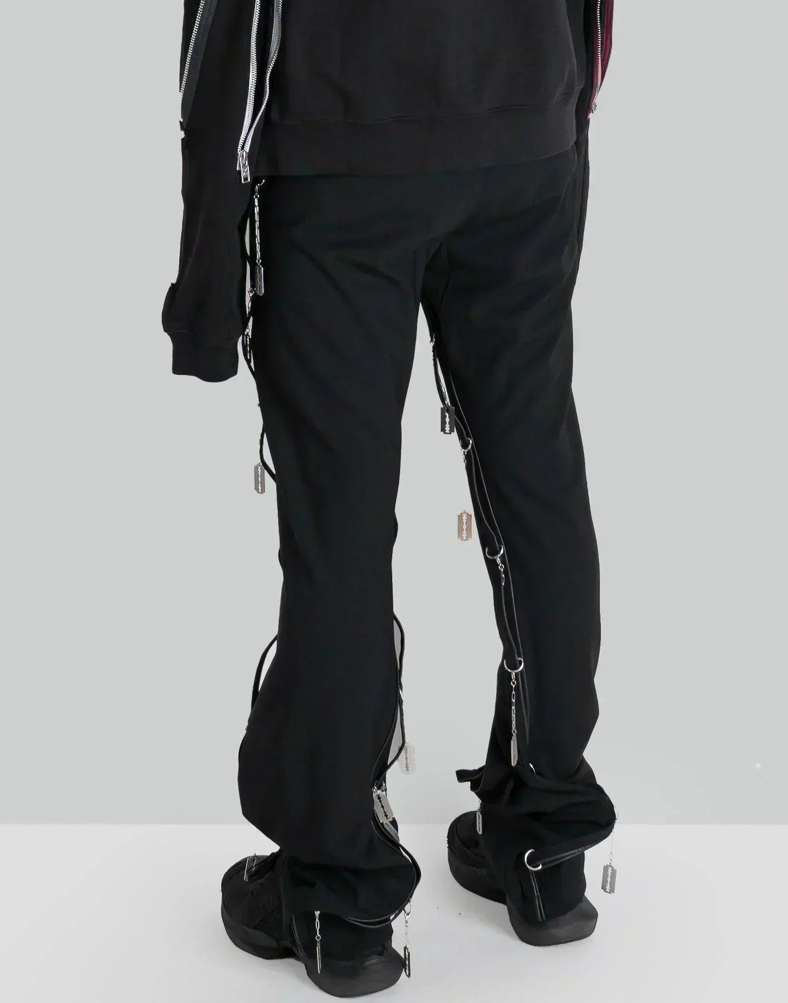 99%IS- - ' ATT1%TUDE ' LINE D-Ring Razor Blade Twist Trousers - 082plus