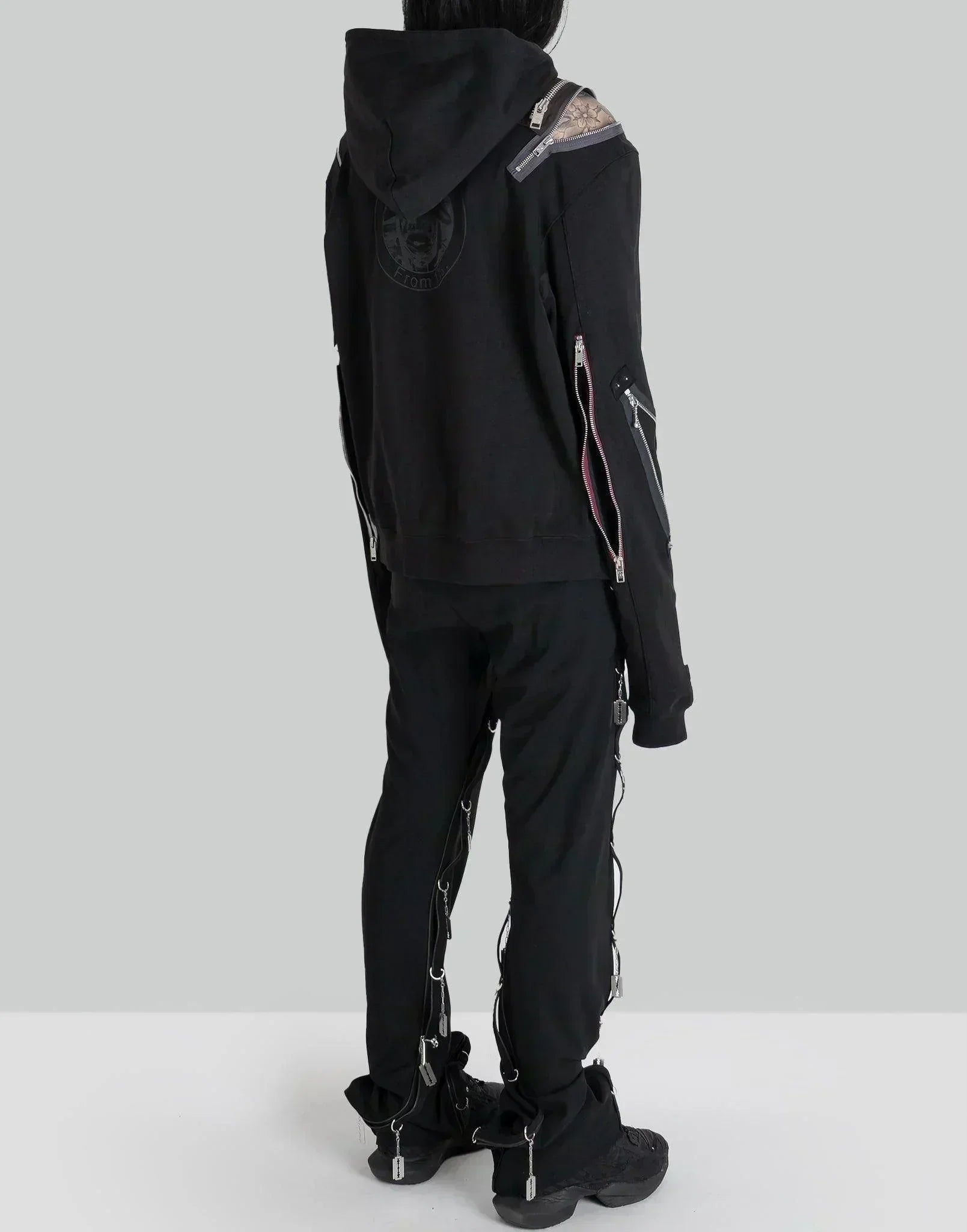 99%IS- - ' ATT1%TUDE ' LINE D-Ring Razor Blade Twist Trousers - 082plus