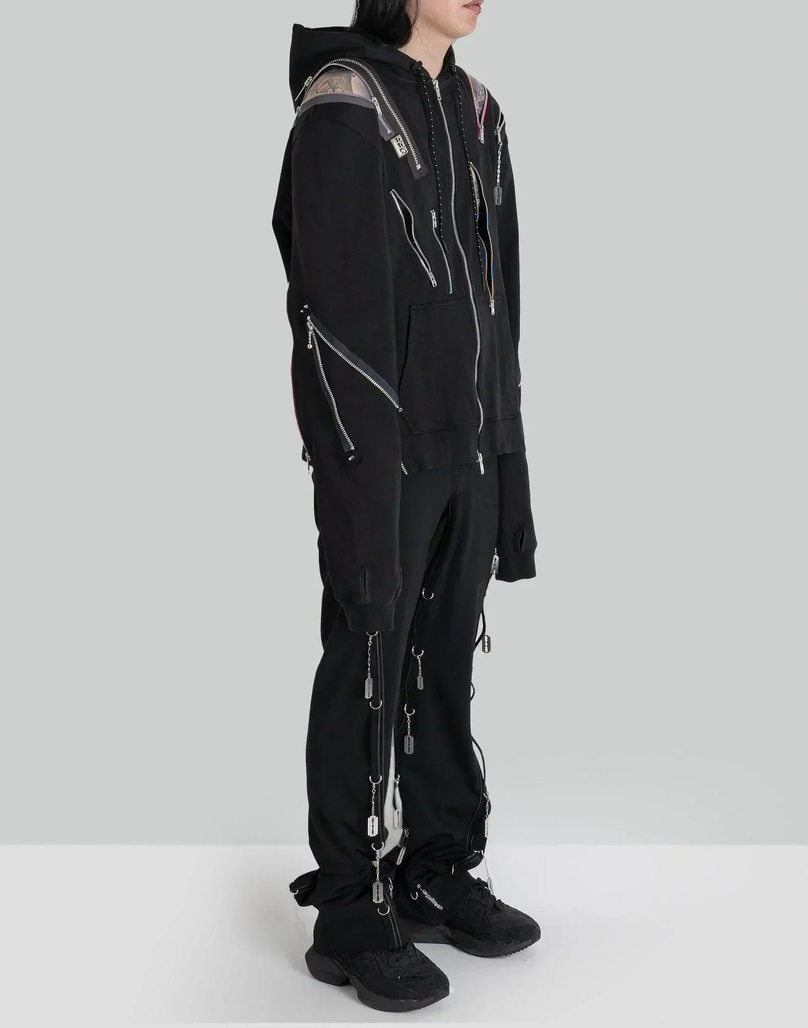 99%IS- - ' ATT1%TUDE ' LINE D-Ring Razor Blade Twist Trousers - 082plus