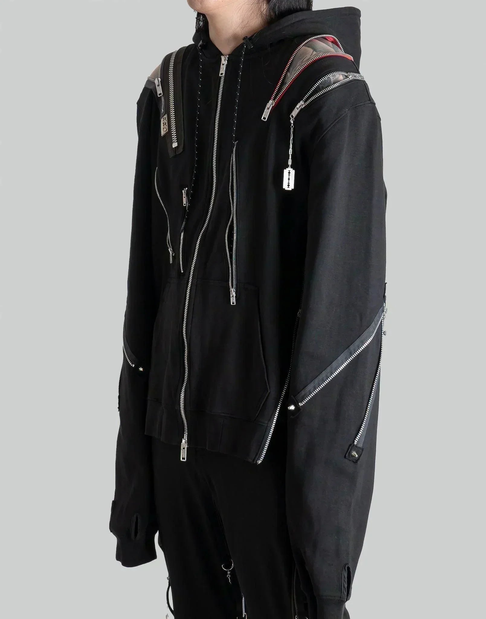 99%IS- - " NANJA " Multi Zip Hoodie - 082plus