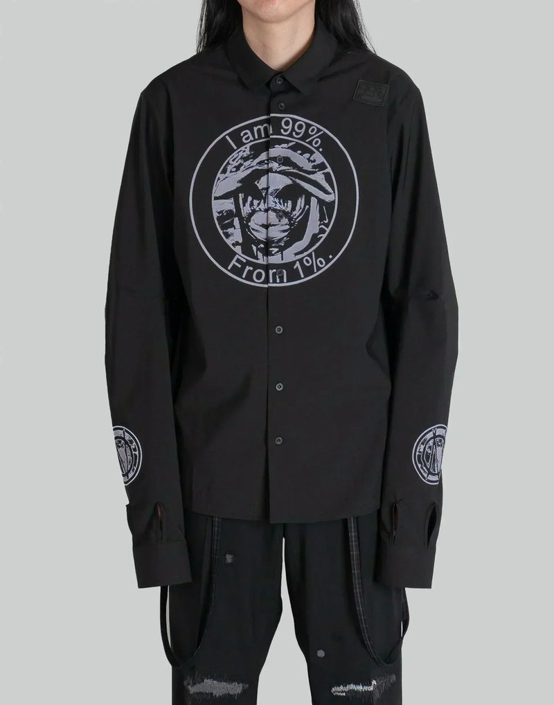 99%IS- - OUR FAITH' " ATT1%TUDE " Classic Stretch Shirt - 082plus