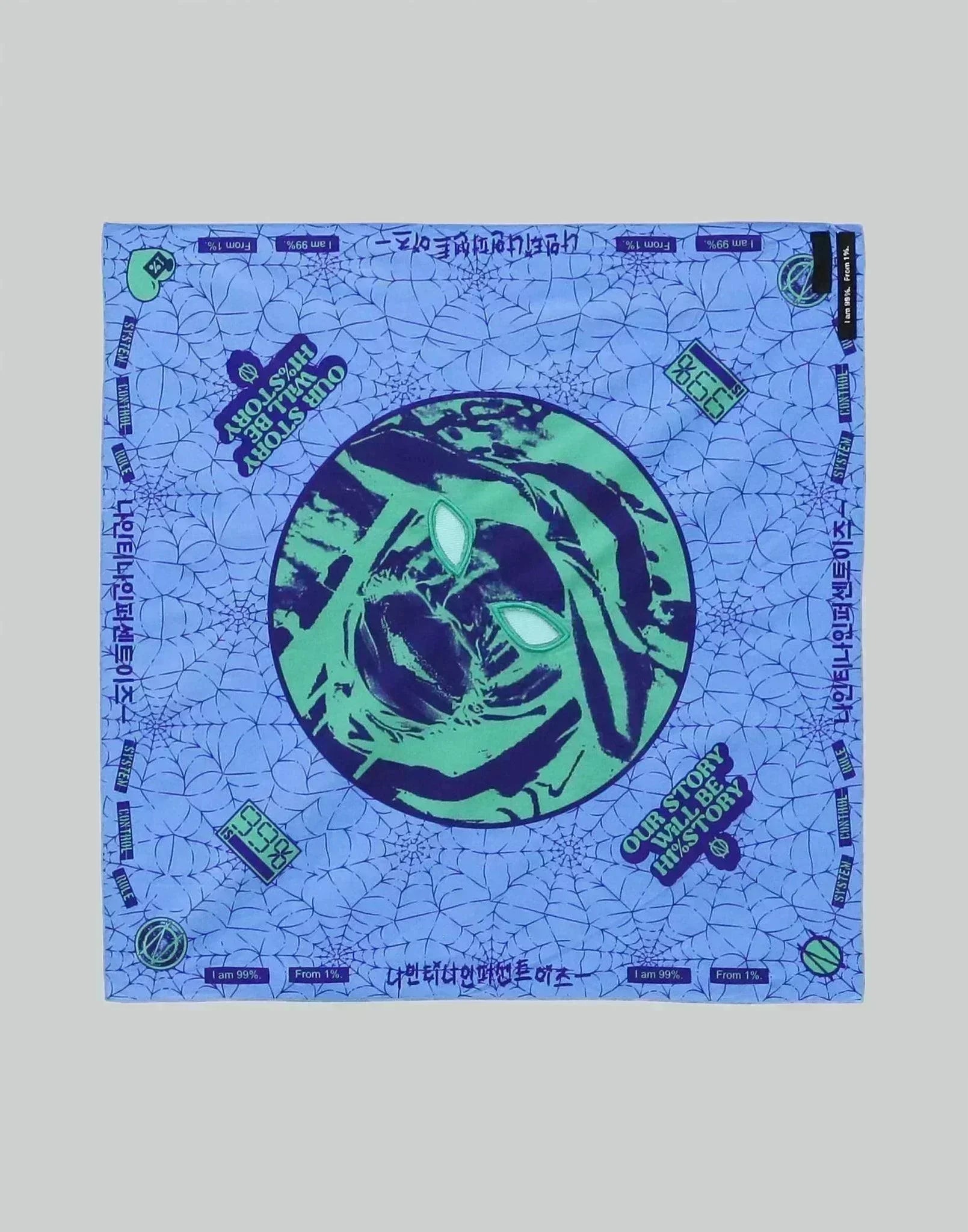 99%IS- - ' OUR FAITH ' Spider Web Mesh-Eye Scarf - 082plus