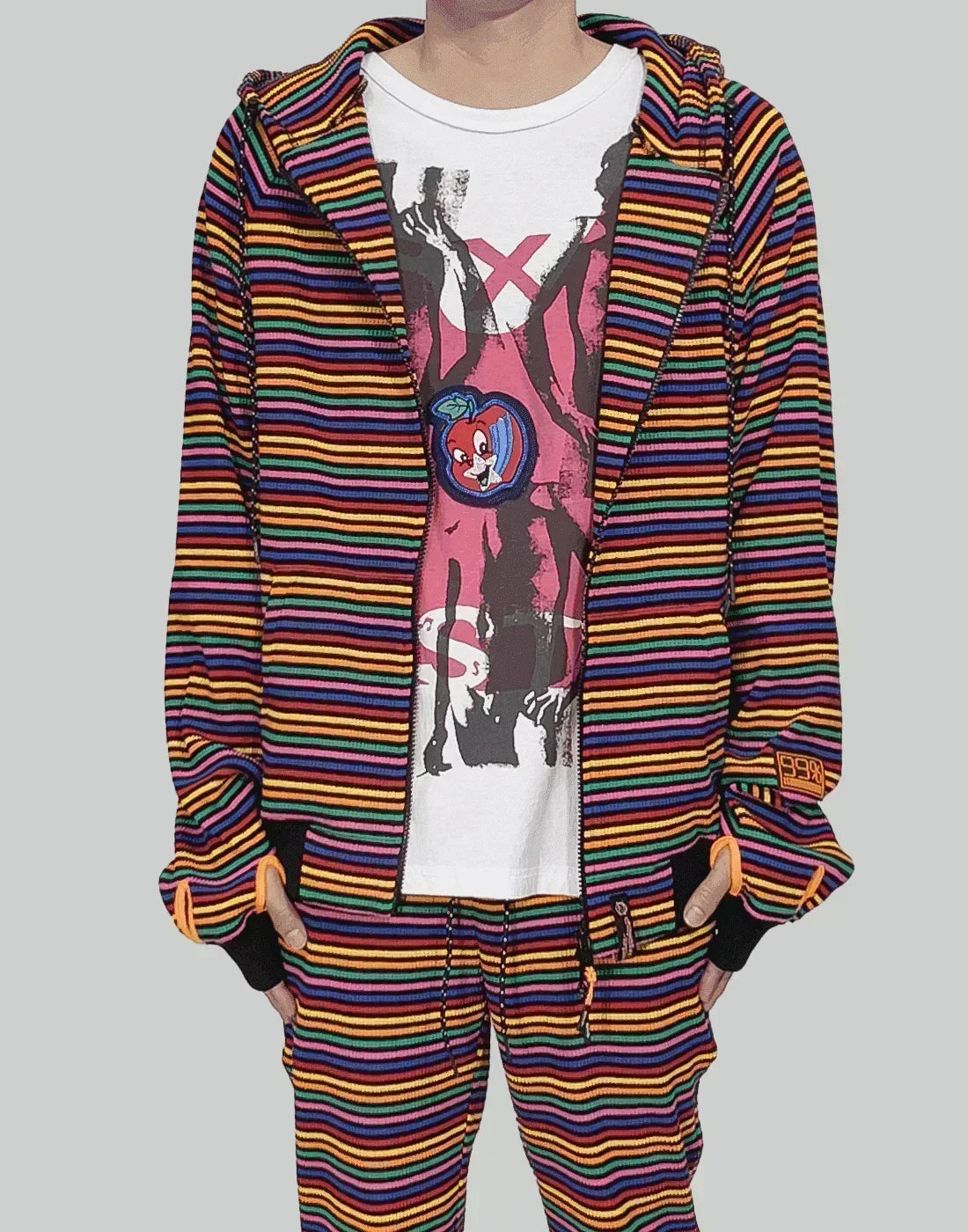 99%IS- - Ribbed " Fine! Apple " Mohican Hoodie - 082plus