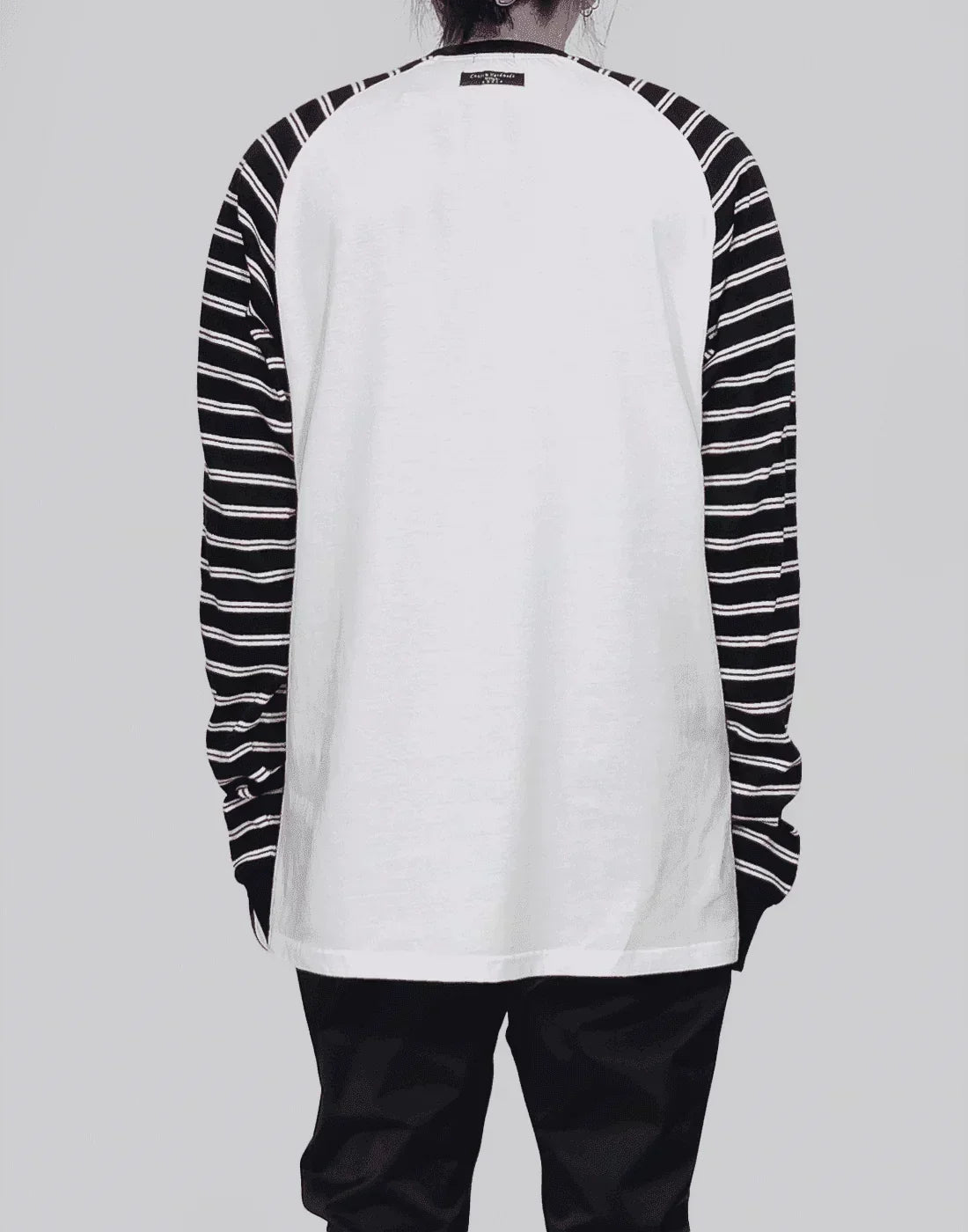 99%IS- - Ribbed Love Addicted Stripe Raglan T-shirt - 082plus