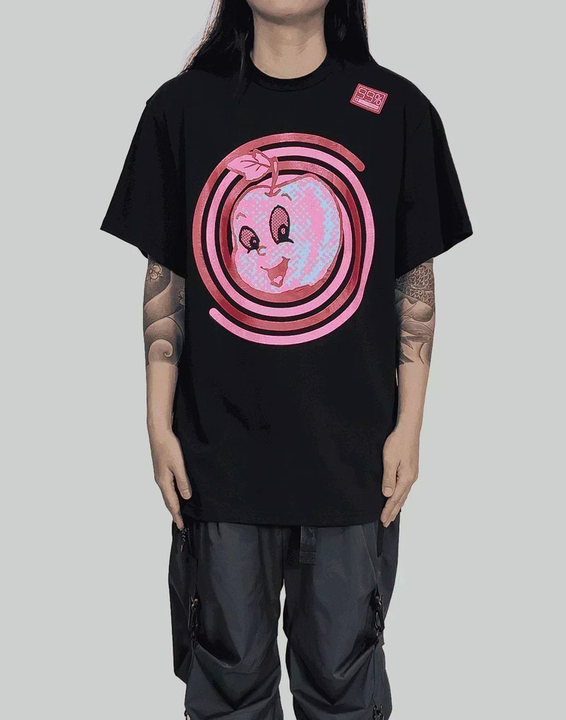 99%IS- - Spiral "Fine! Apple" Meshed Eyes T-shirt - 082plus