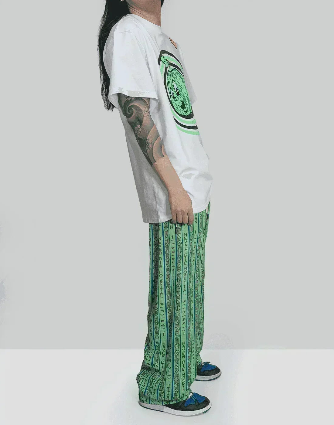 99%IS- - Spiral "Fine! Apple" Meshed Eyes T-shirt - 082plus