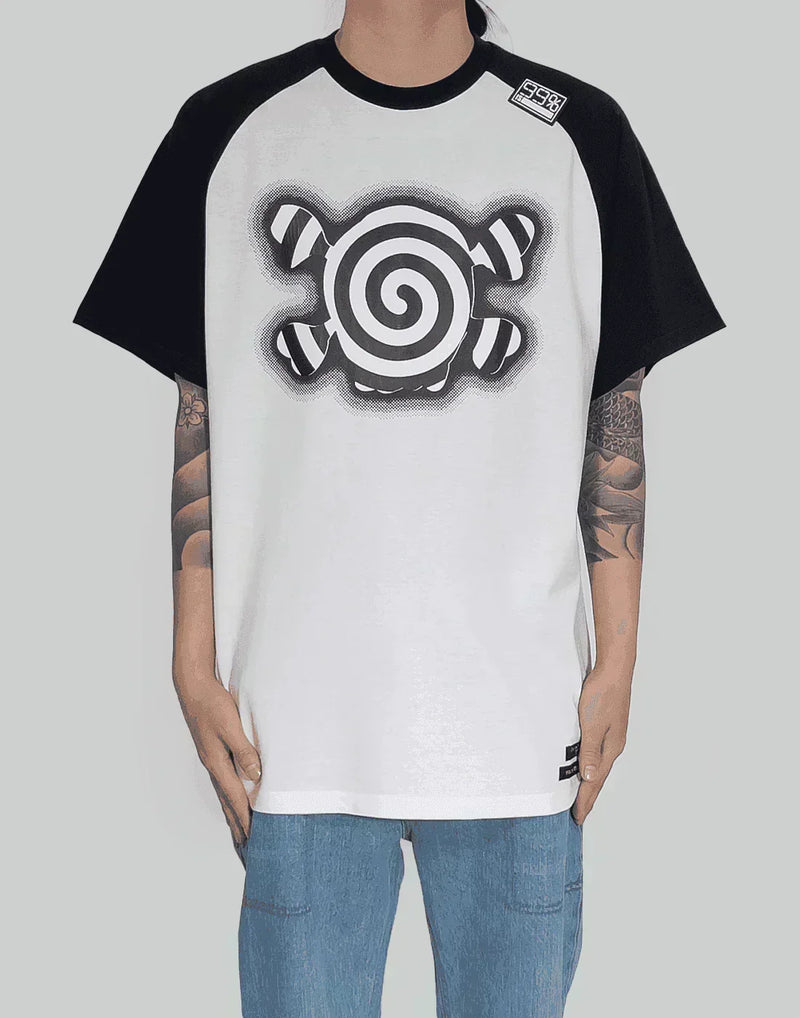 99%IS- - Spiral Skull Raglan T-shirt (Hand Made Custom) - 082plus