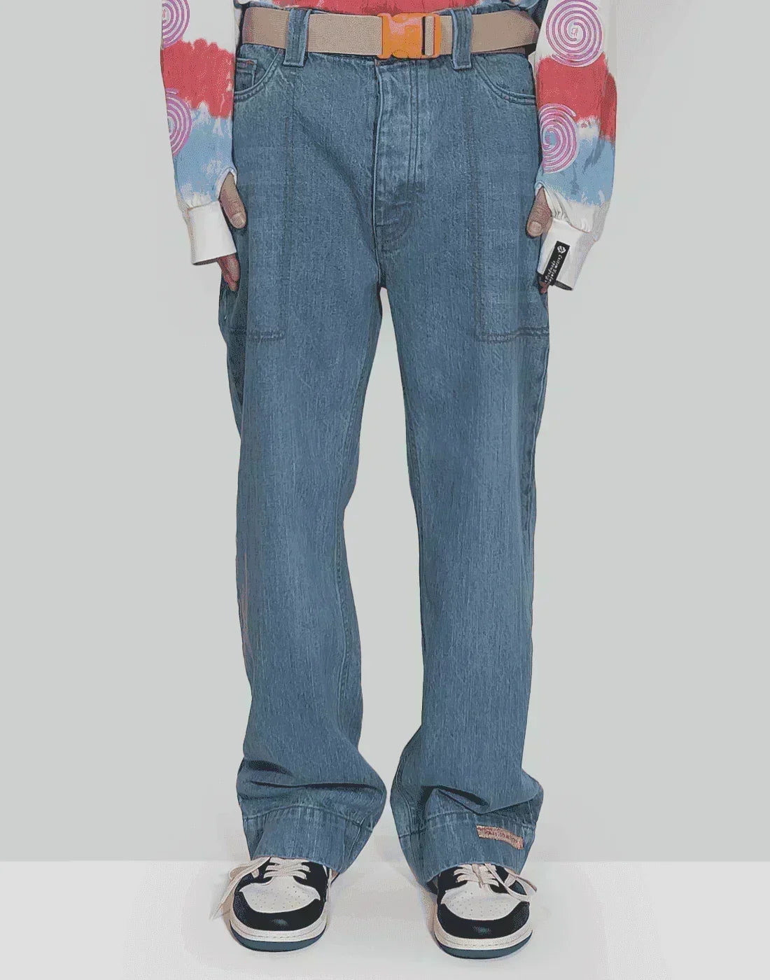 99%IS- - Wide Washed Bondage Denim - 082plus