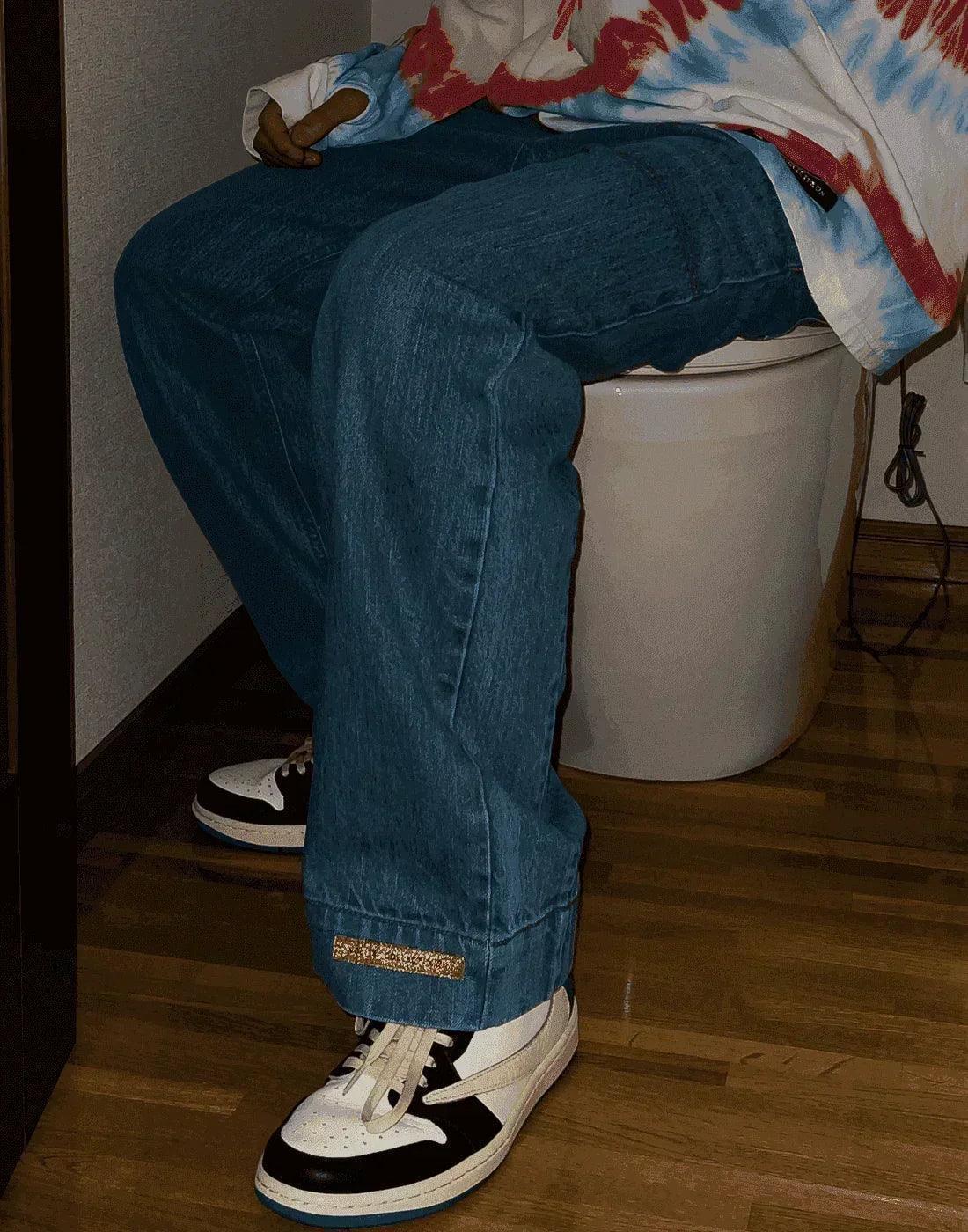 99%IS- - Wide Washed Bondage Denim - 082plus