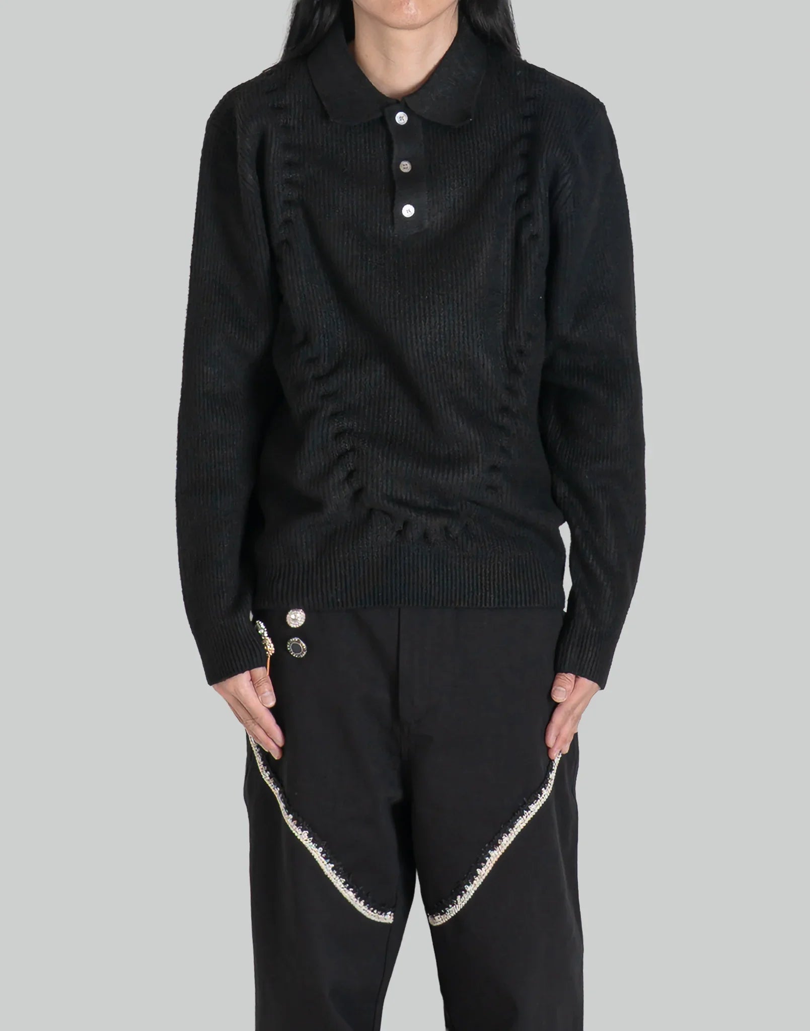 JUNTAE KIM - BEADED CORSET SWEATER - 082plus