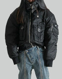 FENG CHEN WANG - BLACK LAPEL CARGO JACKET - 082plus