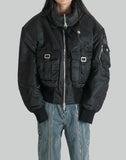 BLACK LAPEL CARGO JACKET