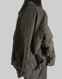 FENG CHEN WANG - BROWN DECONSTRUCTED WARSHED PADED JACKET - 082plus