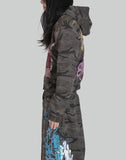 SANKUANZ - BUMPY GRAFFITI CROPPED ZIP-UP HOODIE - 082plus