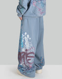 SANKUANZ - BUMPY GRAFFITI LOOSE SWEATPANTS - 082plus