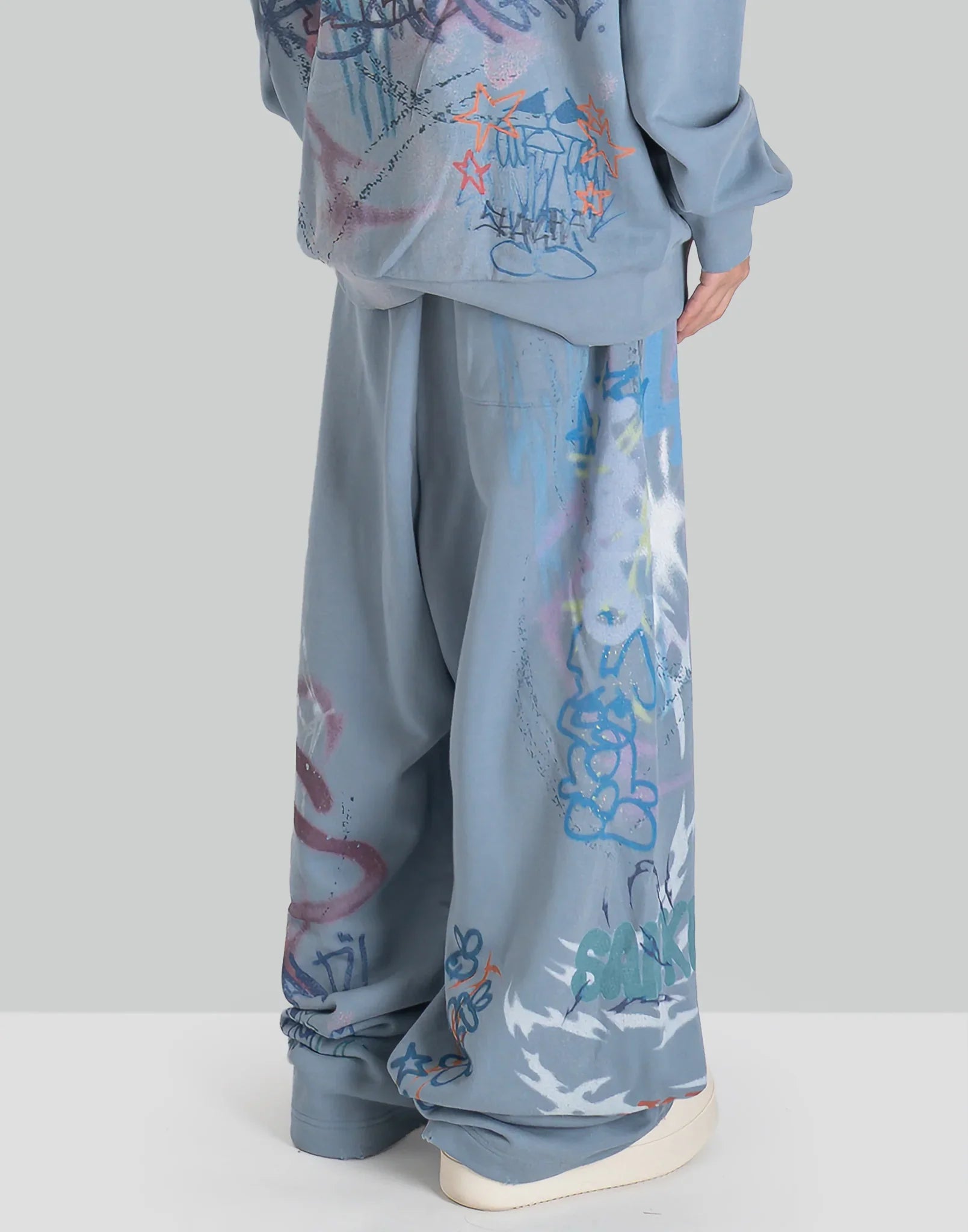 SANKUANZ - BUMPY GRAFFITI LOOSE SWEATPANTS - 082plus