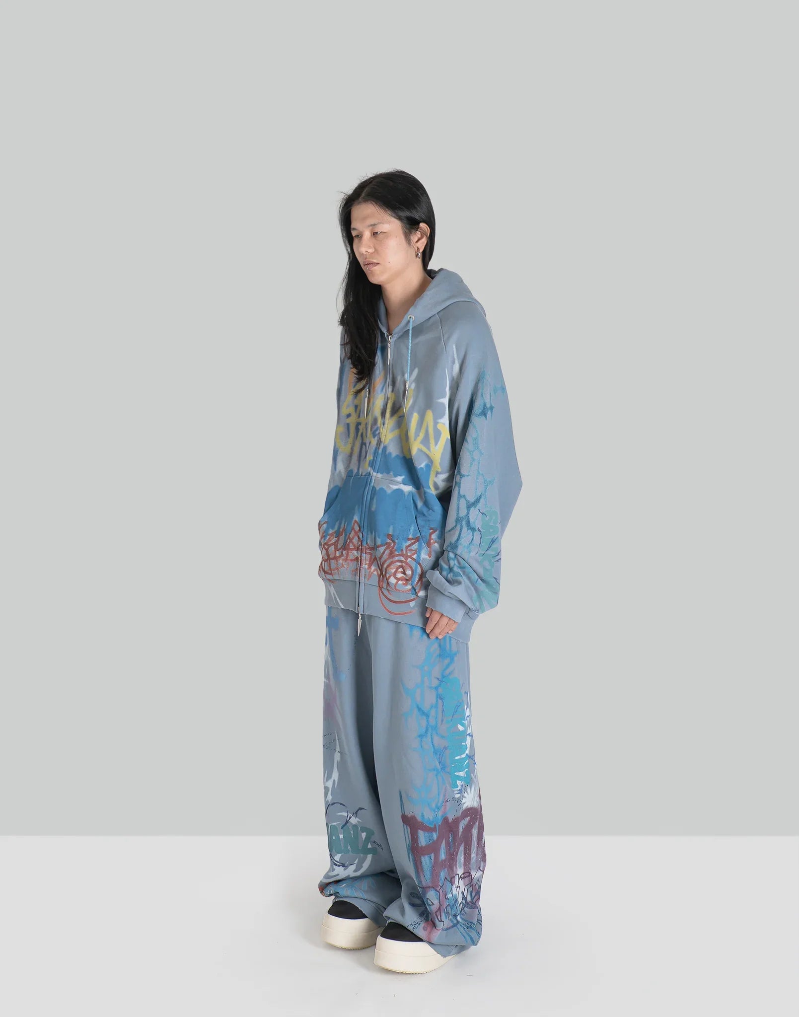 SANKUANZ - BUMPY GRAFFITI LOOSE SWEATPANTS - 082plus