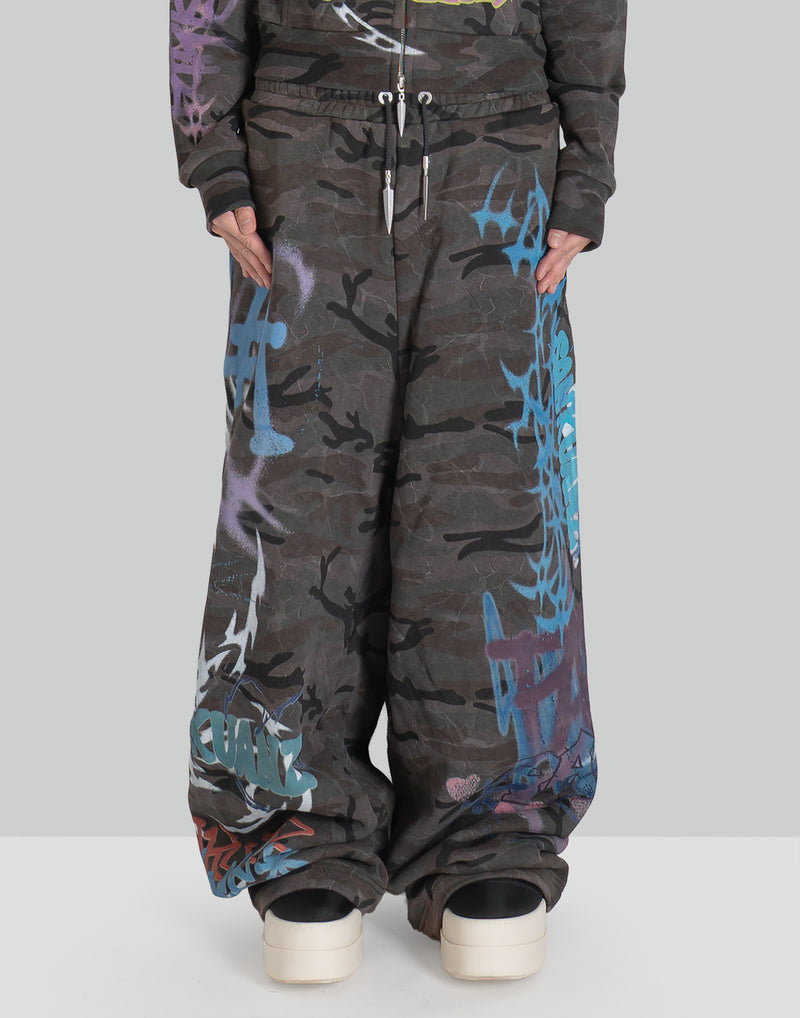 BUMPY GRAFFITI LOOSE SWEATPANTS