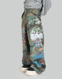 SANKUANZ - BUMPY GRAFFITI PRINT CAMOUFLAGE CARGO PANTS - 082plus