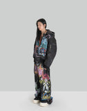 SANKUANZ - BUMPY GRAFFITI PRINT SIDE POCKET HOODED ZIP JACKET - 082plus