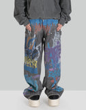 SANKUANZ - BUMPY GRAFFITI PRINT CARGO DENIM PANTS - 082plus
