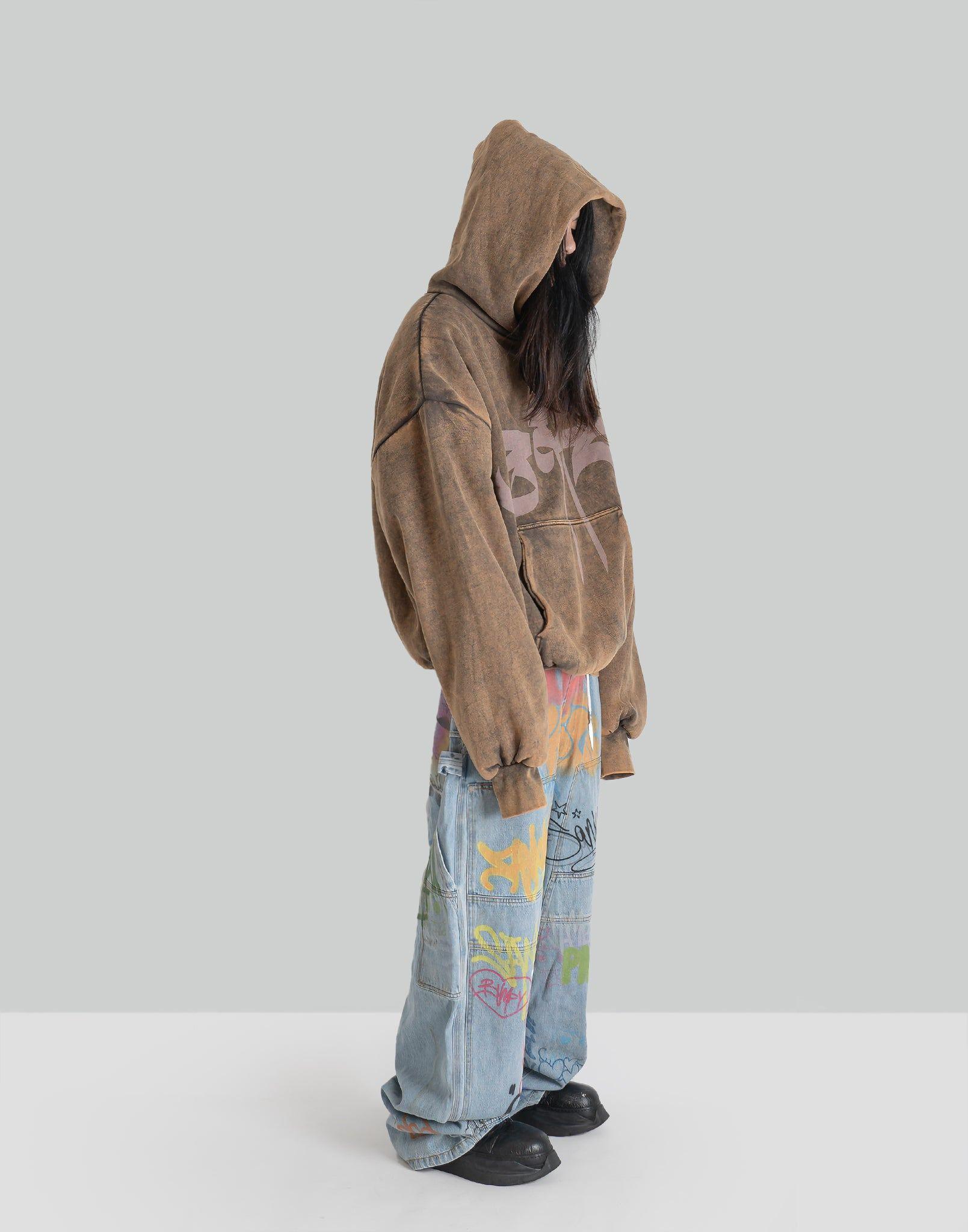 SANKUANZ - WASHED LOGO POCKET HOODIE - 082plus