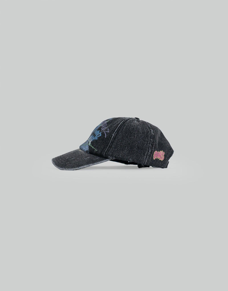 SANKUANZ - BUMPY GRAFFITI PRINT DENIM BASEBALL CAP - 082plus