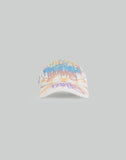 BUMPY GRAFFITI PRINT DENIM BASEBALL CAP