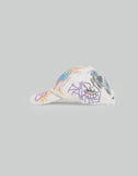 BUMPY GRAFFITI PRINT DENIM BASEBALL CAP