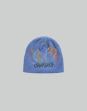 BUMPY GRAFFITI PRINT KNIT BEANIE