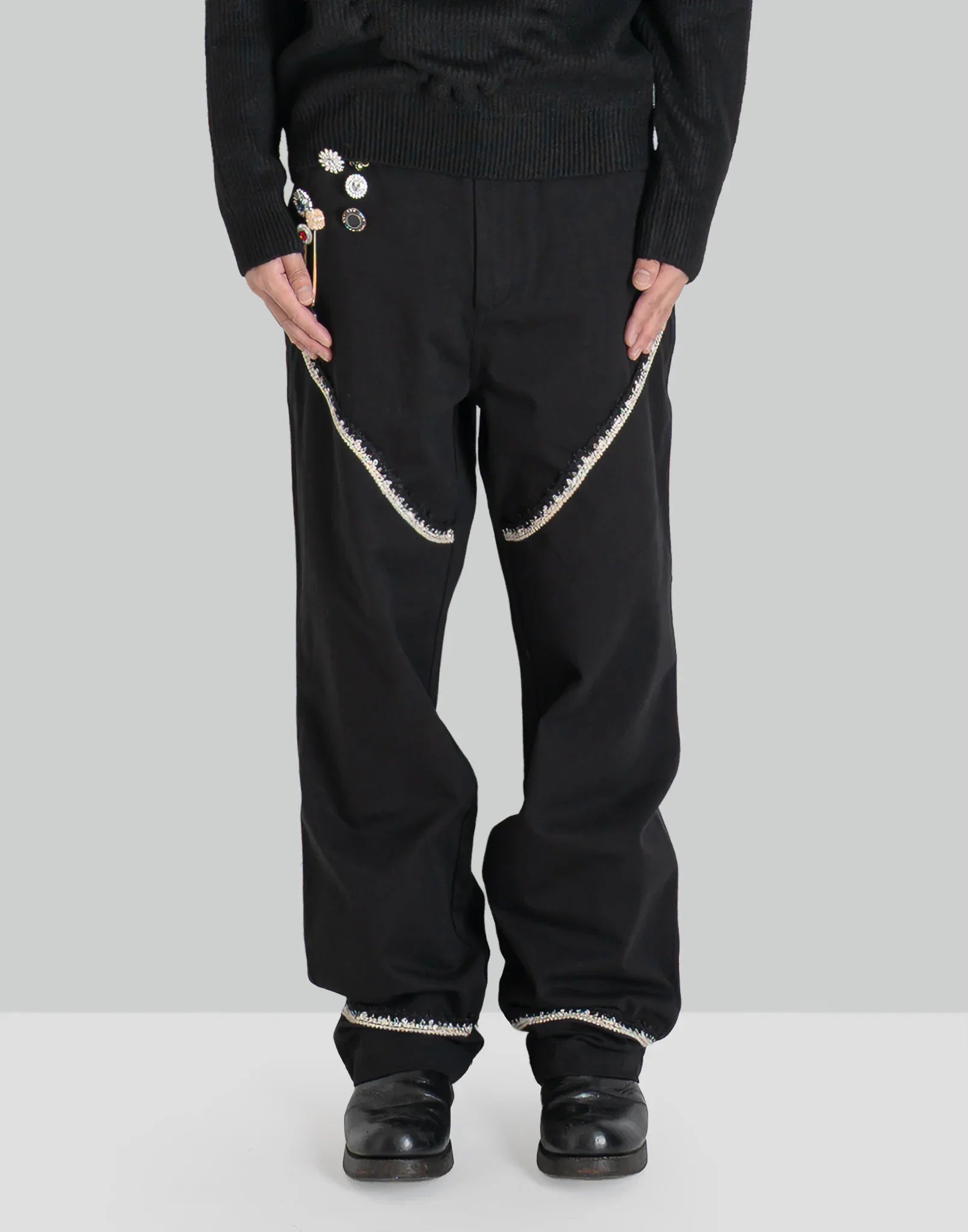 JUNTAE KIM - CORSET-TRIMMED CHINO PANTS - 082plus