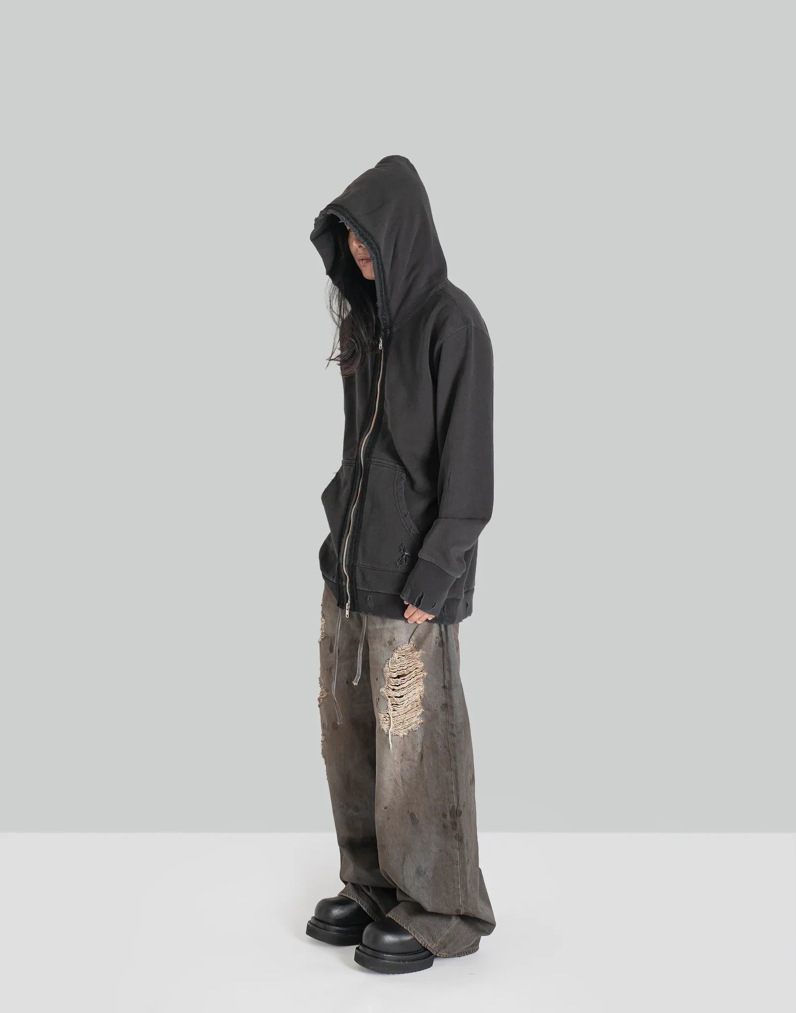 DISCOVERED - CRASH DENIM PANT - 082plus