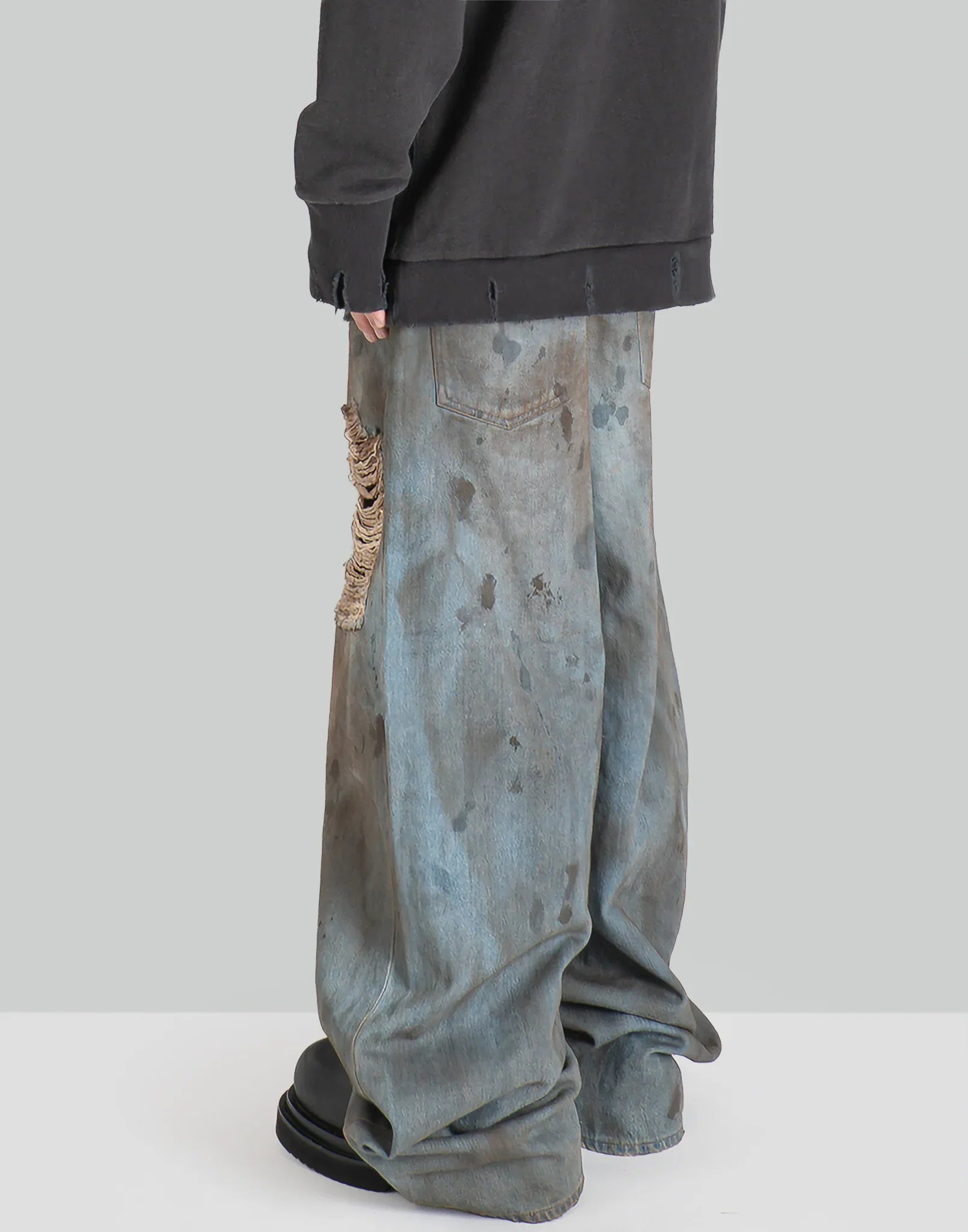 DISCOVERED - CRASH DENIM PANT - 082plus