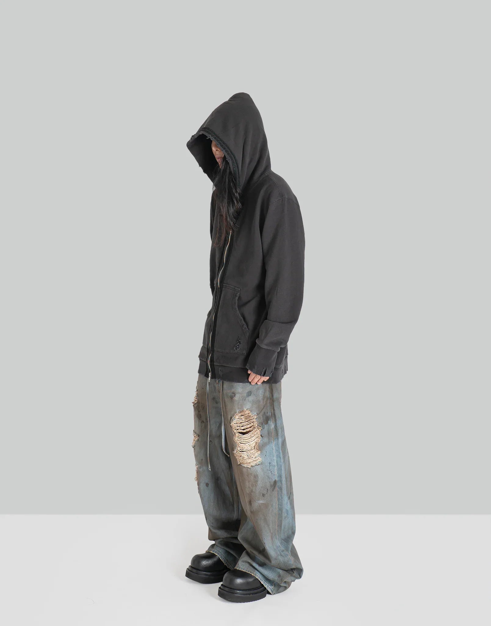DISCOVERED - CRASH DENIM PANT - 082plus