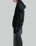 JOHN LAWRENCE SULLIVAN - CRUSHED VELVET ZIP-UP HOODIE - 082plus